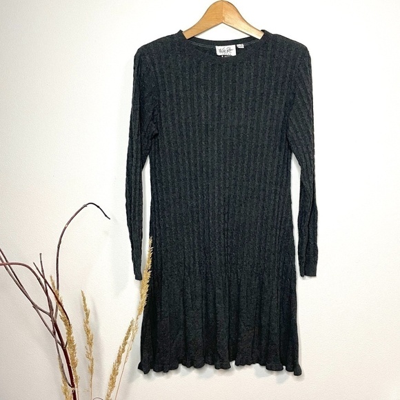 Wild Rose Knit Long Sleeve Sweater Dress - Picture 1 of 7
